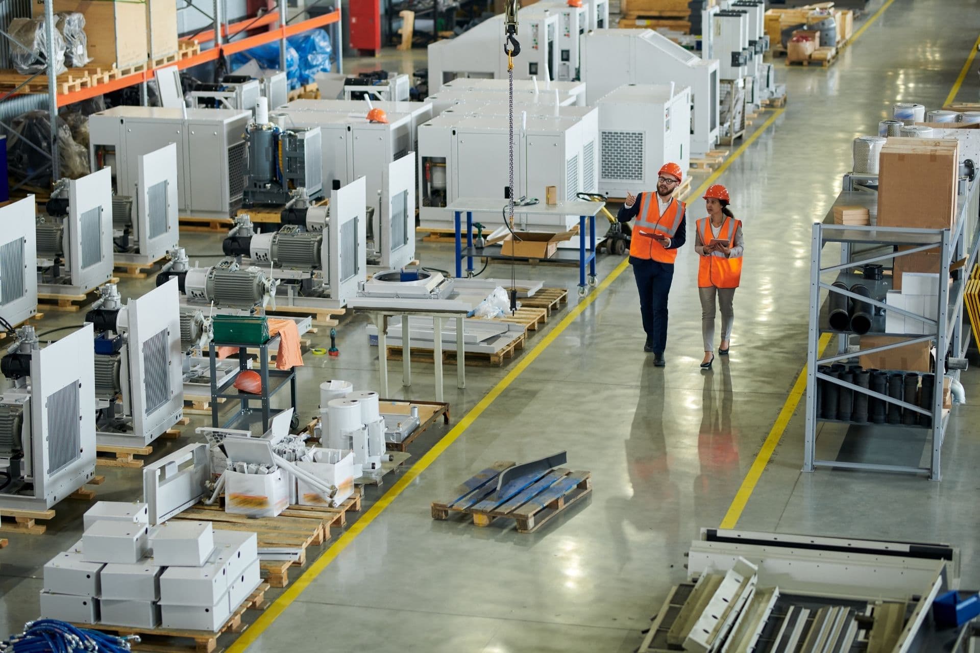 Coated industrial manufacturing floor